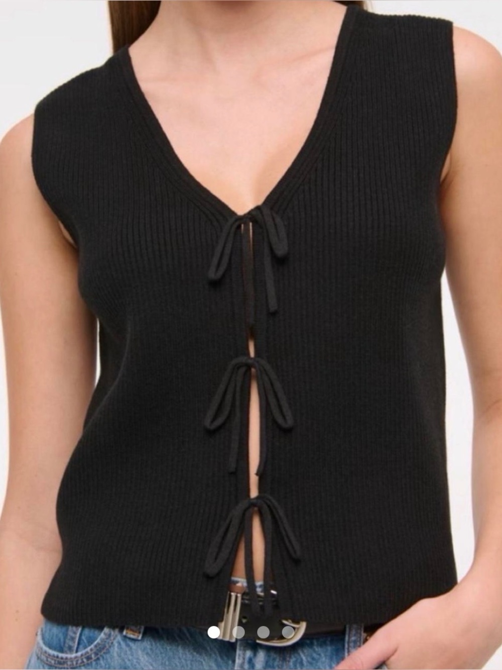 Abercrombie & Fitch Tie Front Knit Top Tank
